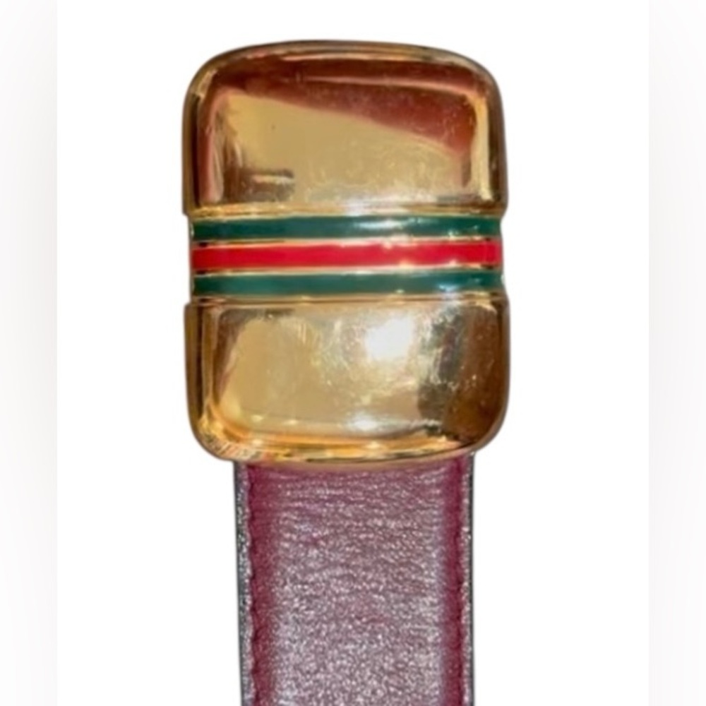 GUCCI Vintage Red Leather Belt, 1979, Size Small - Picture 8 of 12
